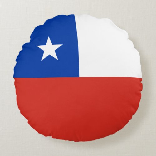 Chile Flag Round Pillow