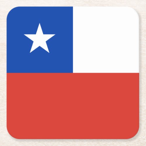 Chile Flag Square Paper Coaster