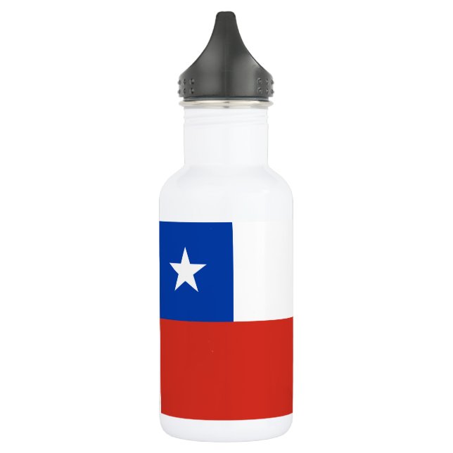 Chile Flag Stainless Steel Water Bottle (Left)