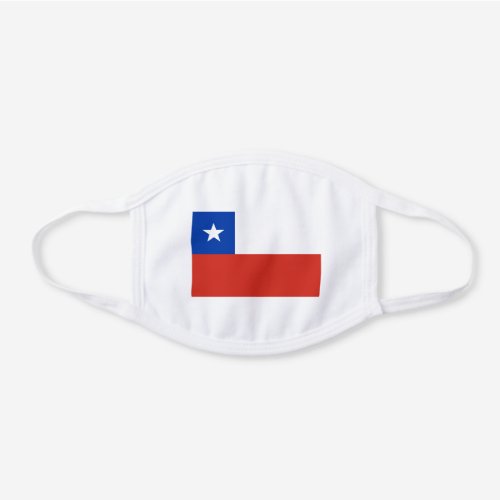 Chile Flag White Cotton Face Mask