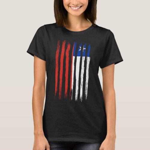 Chile flag with brush paint textured isolated T_Shirt