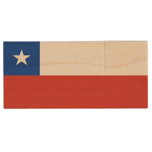 Chile Flag Wood Flash Drive
