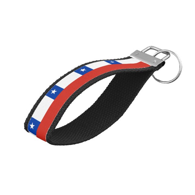 Chile Flag Wrist Keychain (Angled Up)