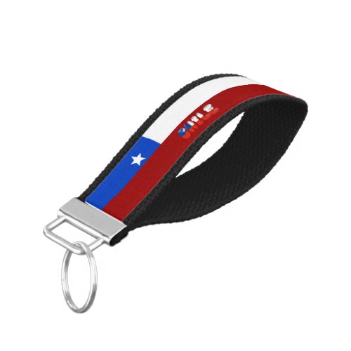 Chile flag wrist keychain
