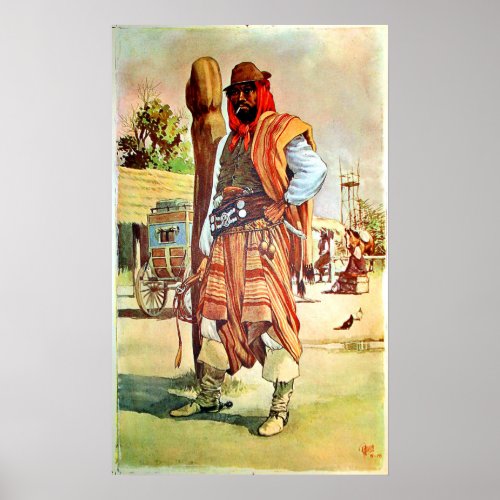 Chile Gauchos man in traditional costume Poster