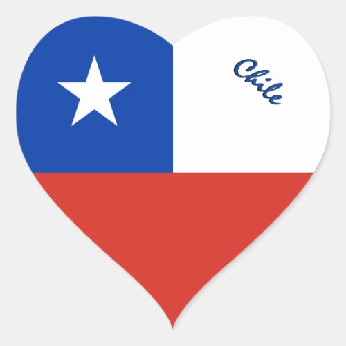 Chile Heart Sticker Patriotic Chilean Flag Heart Sticker