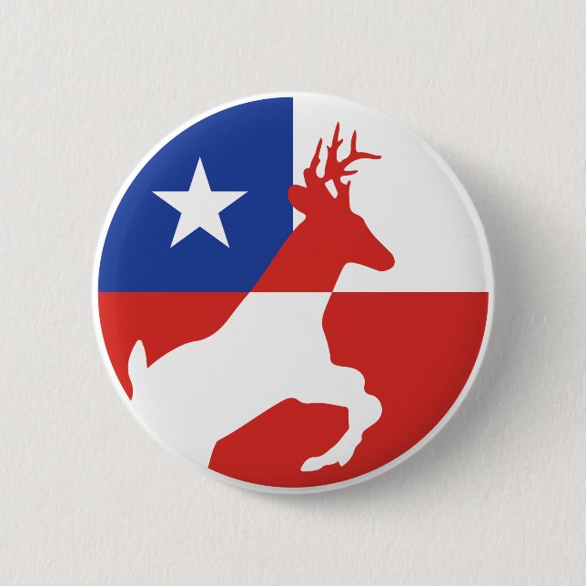 Chile Huemul Chilean National Animal Flag Button (Front)