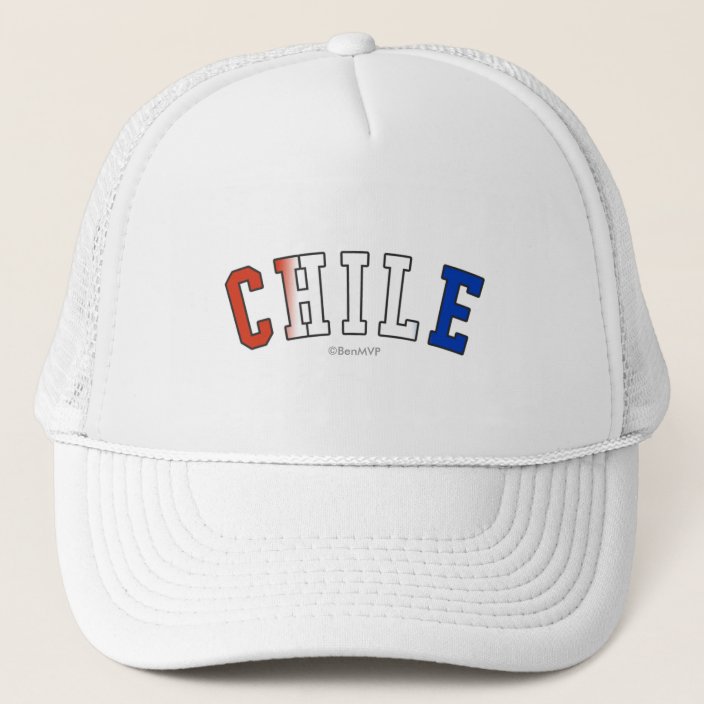 Chile in National Flag Colors Hat