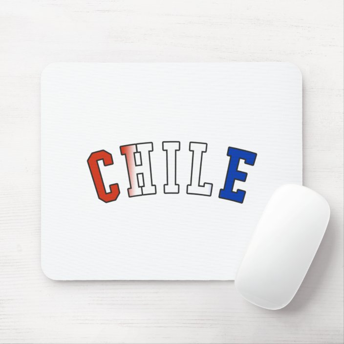 Chile in National Flag Colors Mouse Pad