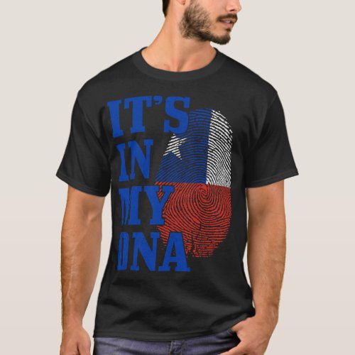 Chile It_s In My DNA Fingerprint Chilean Flag Prid T_Shirt