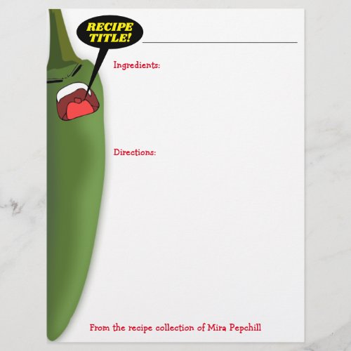 Chile jalepeno pepper Mexican food recipe paper