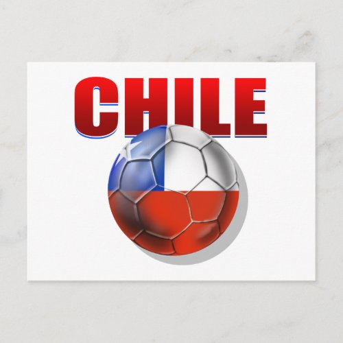 Chile logo soccer ball flag of Chile gear Postcard