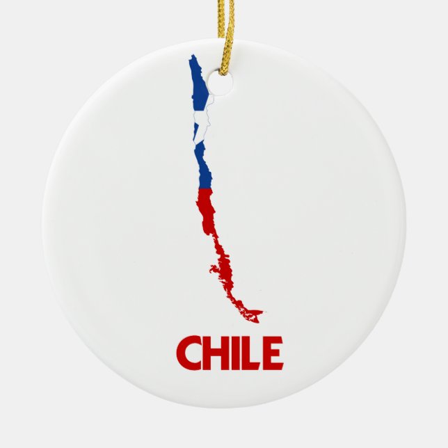 CHILE MAP CERAMIC ORNAMENT (Front)