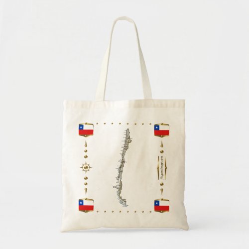 Chile Map  Flags Bag