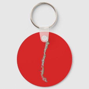 Chile Map Keychain