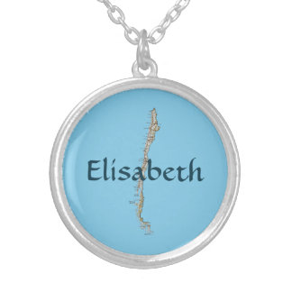 Chile Map + Name Necklace