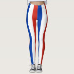 Chile National Flag Colors Vertical Striped Leggings<br><div class="desc">Chile National Flag Colors Vertical Striped Leggings in the colors of the Chile flag with a busy multi-lined asymmetrical striped vertical pattern printed all over the leggings. Size of the stripes is easily adjustable to your taste through the "Edit Design" option. Chile leggings are the great companion for the morning...</div>