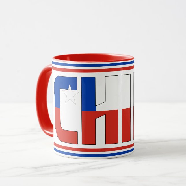 Chile National Flag Patriotic Coffee Mug (Front Left)