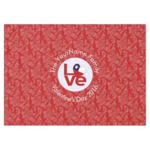 Chile Red LOVE Flag Personalized  Tablecloth
