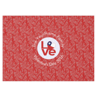 Chile Red LOVE Flag Personalized Tablecloth