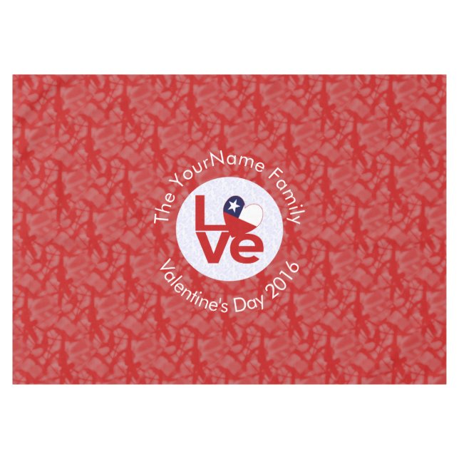 Chile Red LOVE Flag Personalized  Tablecloth (Front (Horizontal))