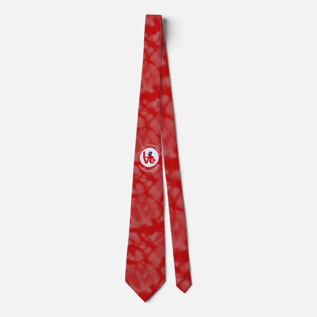Chile Red LOVE Flag Personalized  Tie (Front)