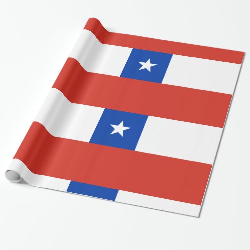 Chile Red White Blue Wrapping Paper