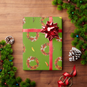 Chile Ristra Wreaths and Peppers All-Over Pattern Wrapping Paper