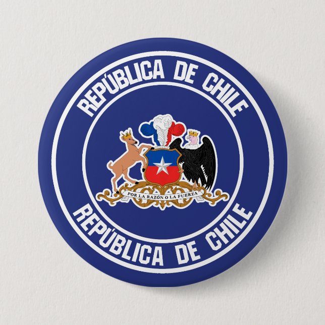 Chile Round Emblem Button (Front)