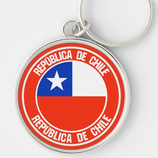 Chile Round Emblem Keychain (Front)