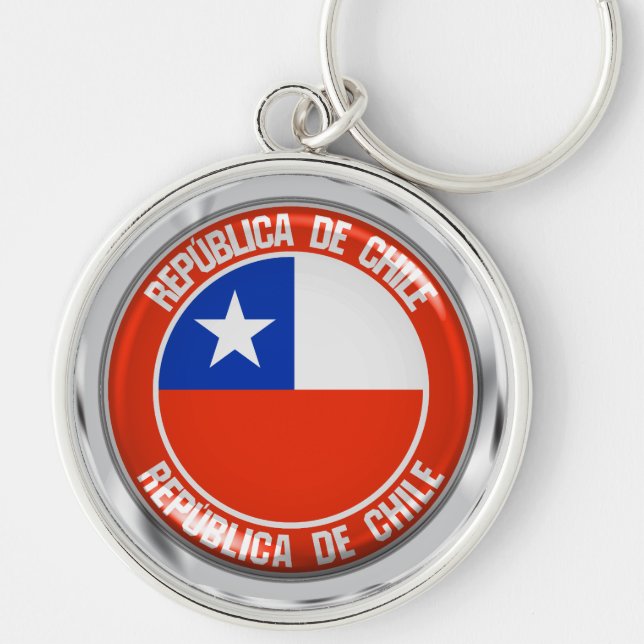 Chile Round Emblem Keychain (Front)