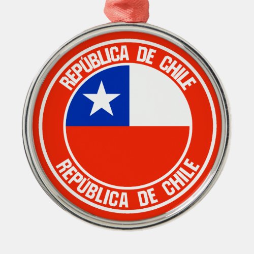 Chile Round Emblem Metal Ornament