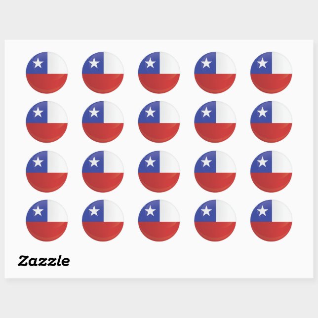 Chile  Round Icon Flag Classic Round Sticker (Sheet)