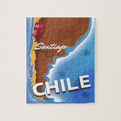 Chile santiago Vintage Travel poster Jigsaw Puzzle