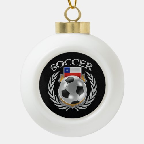 Chile Soccer 2016 Fan Gear Ceramic Ball Christmas Ornament