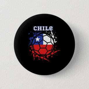 Chile Soccer Chilean Flag Futbol Fan Jersey  Button