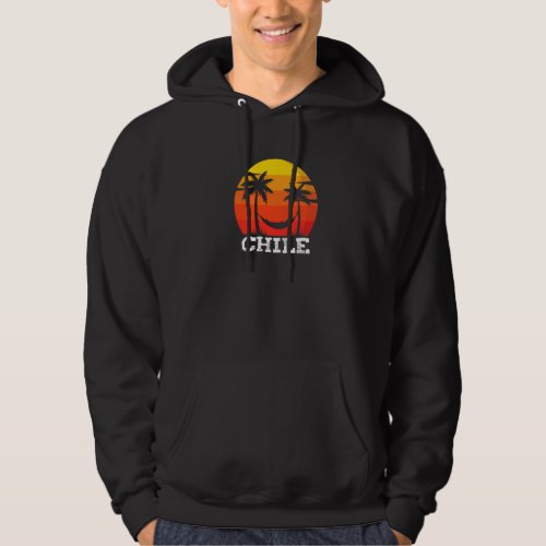 Chile Sunset Vacation Retro Holiday Chilean Roots  Hoodie