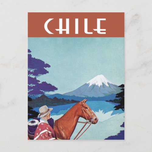 Chile vintage travel poster postcard