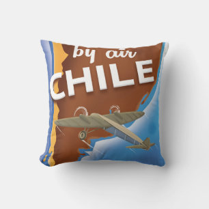 Chile Vintage Travel poster Throw Pillow