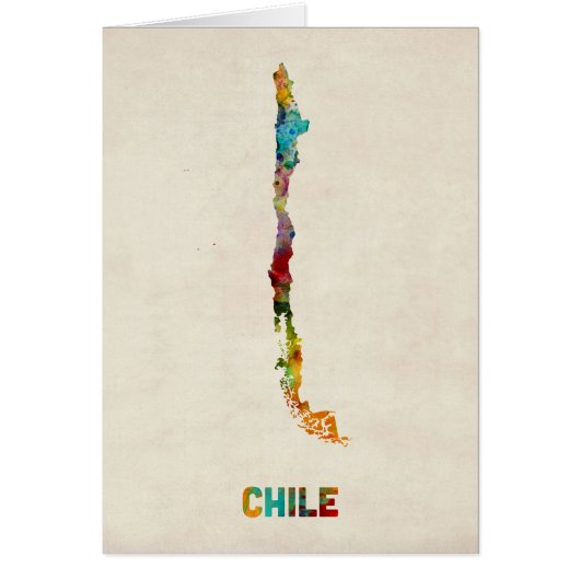 Chile Watercolor Map Cards (Front)