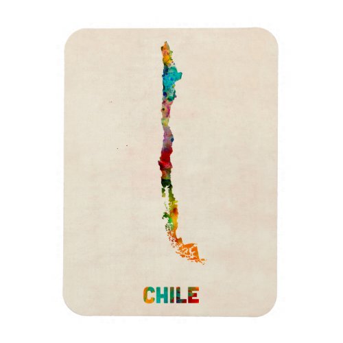 Chile Watercolor Map Magnet