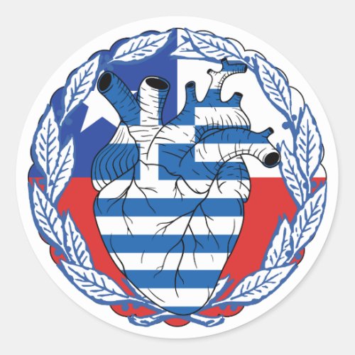 Chilean Chile Greek Independence Greek Greece Classic Round Sticker