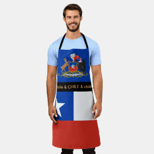 Chilean Flag Apron, Chile Chefs kitchen Apron