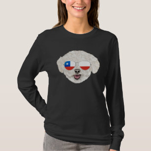 Chilean Flag Bichons Frise Dog Chile Pocket T-Shirt