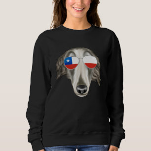 Chilean Flag Borzoi Dog Chile Pocket Sweatshirt