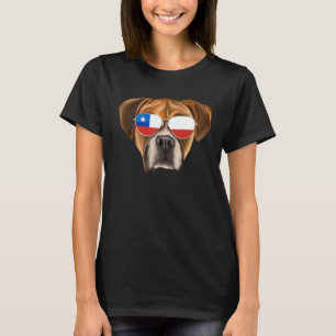 Chilean Flag Boxer Dog Chile Pocket T-Shirt