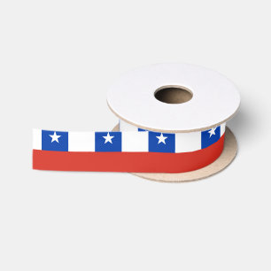 Chilean Flag & Chile travel, holiday/sports Satin Ribbon