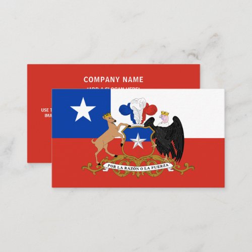 Chilean Flag  Coat of Arms Flag of Chile Business Card