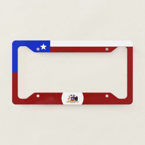 Chilean flag_coat of arms license plate frame