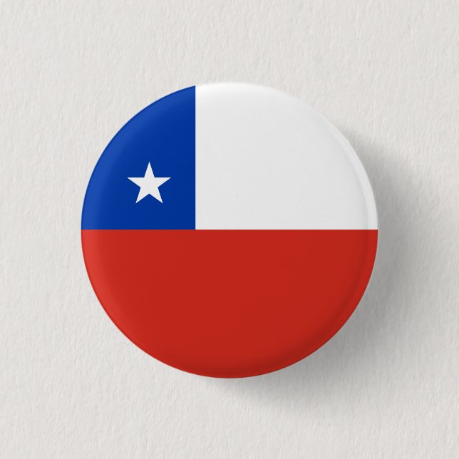 Chilean Flag, Flag of Chile Button (Front)